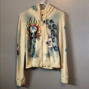 Ed Hardy Rhinestone Zip-Up Hoodie